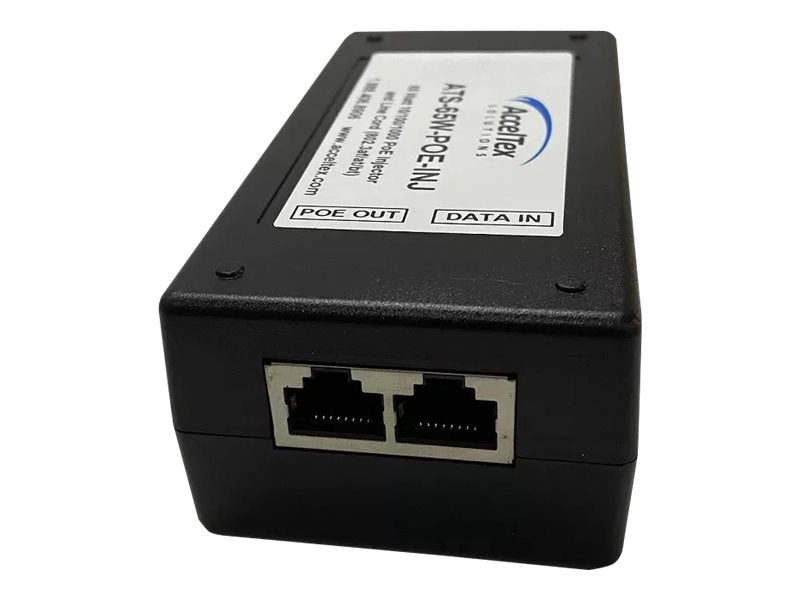 AccelTex Solutions ATS-65W-POE-INJ - PoE injector (surface mountable) - 10/100/1000, line cord, 802.3af/at - AC 100-240 V - 65