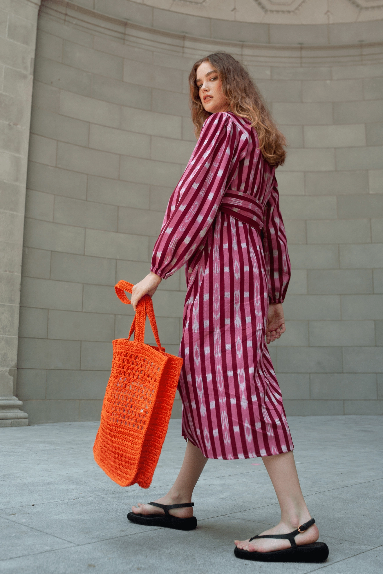 Atira Ikat Dress Cherry
