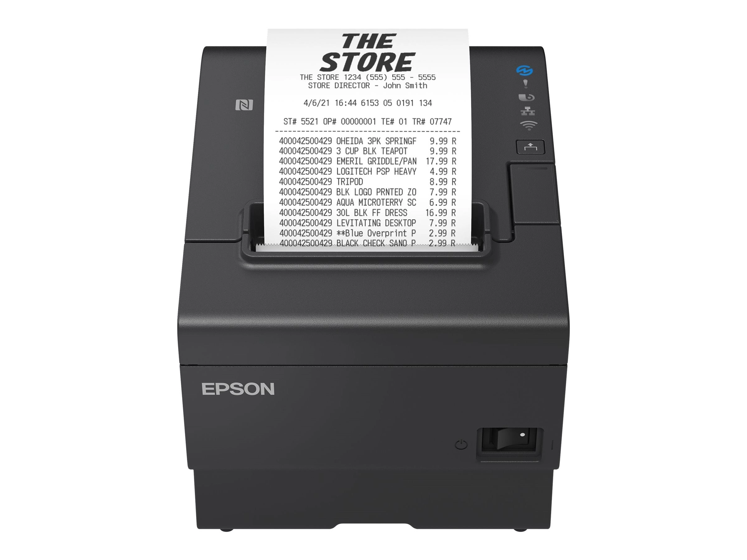 Epson TM-T88VII - Receipt printer - thermal line -  - 180 dpi - up to 1181.1 inch/min - LAN, PoweredUSB - cutter - Epson black 8G0G7AA