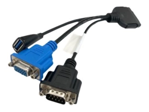 Lenovo ThinkSystem Console Breakout - Keyboard / video / mouse (KVM) cable - DB-9, HD-15 (VGA), USB Type A - for ThinkSystem 4X97A83213