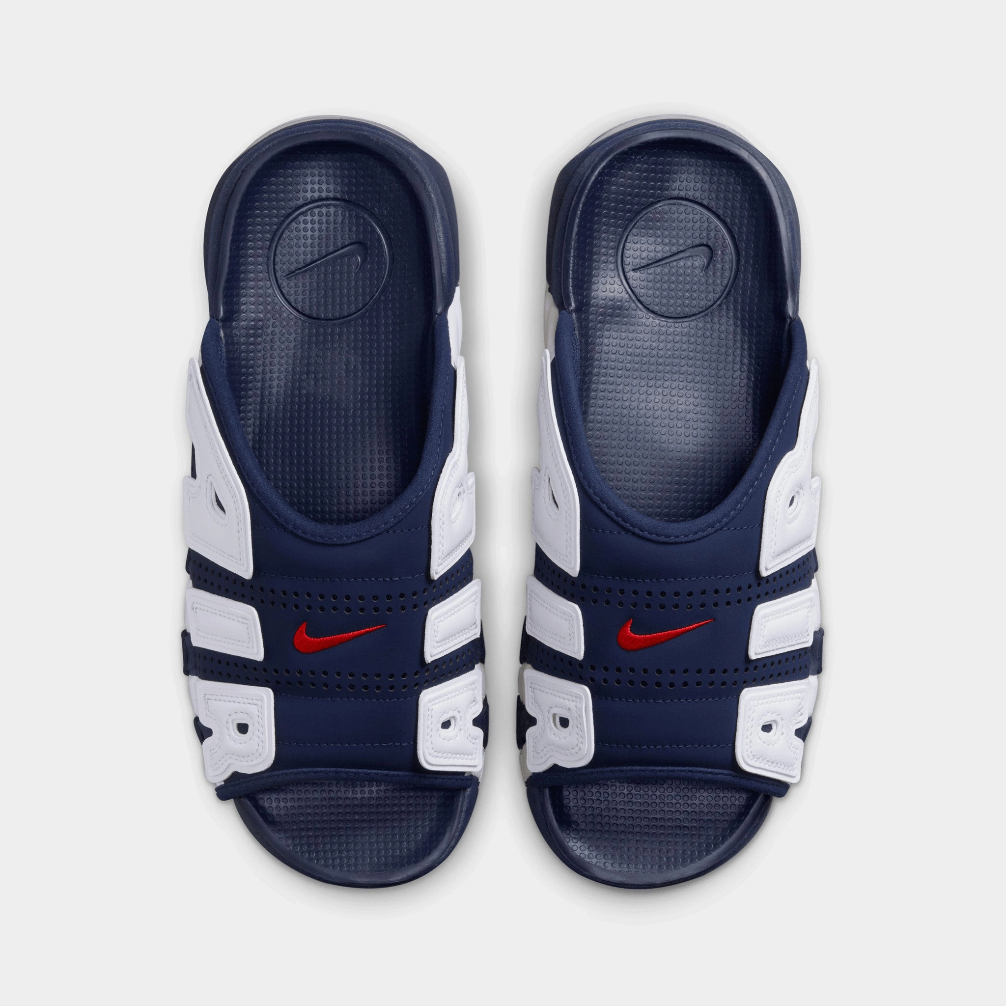 Nike Air More Uptempo Slide Midnight Navy / University Red - White