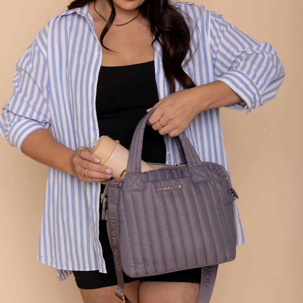Puffy Pillow Crossbody Bag -- Charcoal