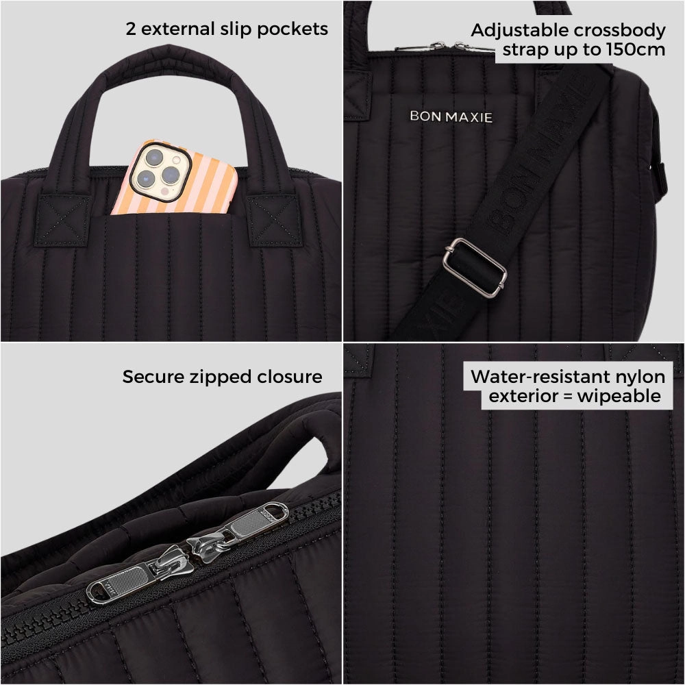 Puffy Pillow Crossbody Bag -- Charcoal