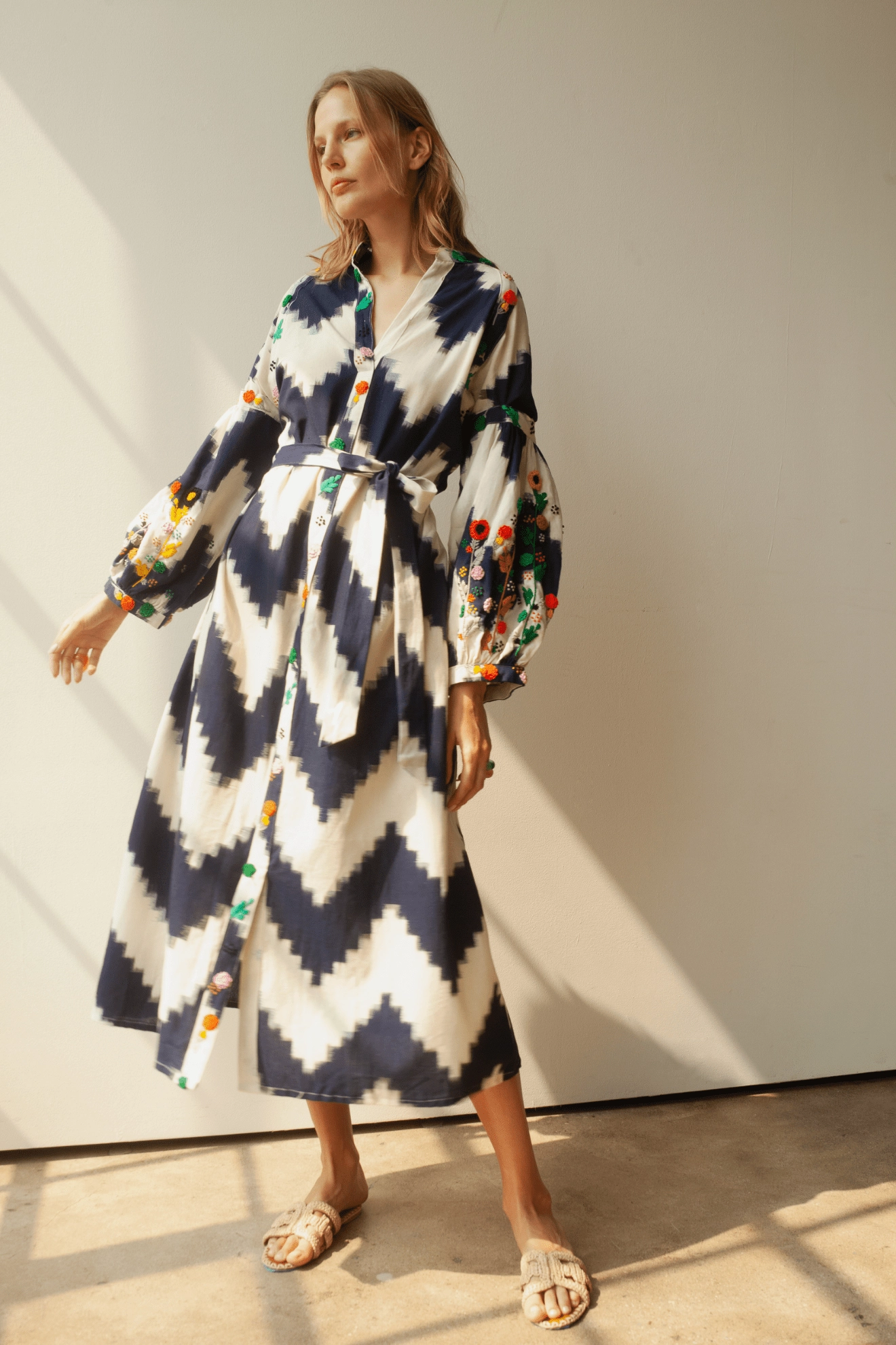 Rambagh Flower Dress Blue