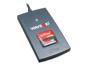 rf IDEAS WAVE ID Solo Keystroke LEGIC CSN Black Reader - RFID reader - USB - 13.56 MHz - black RDR-7L82AKU