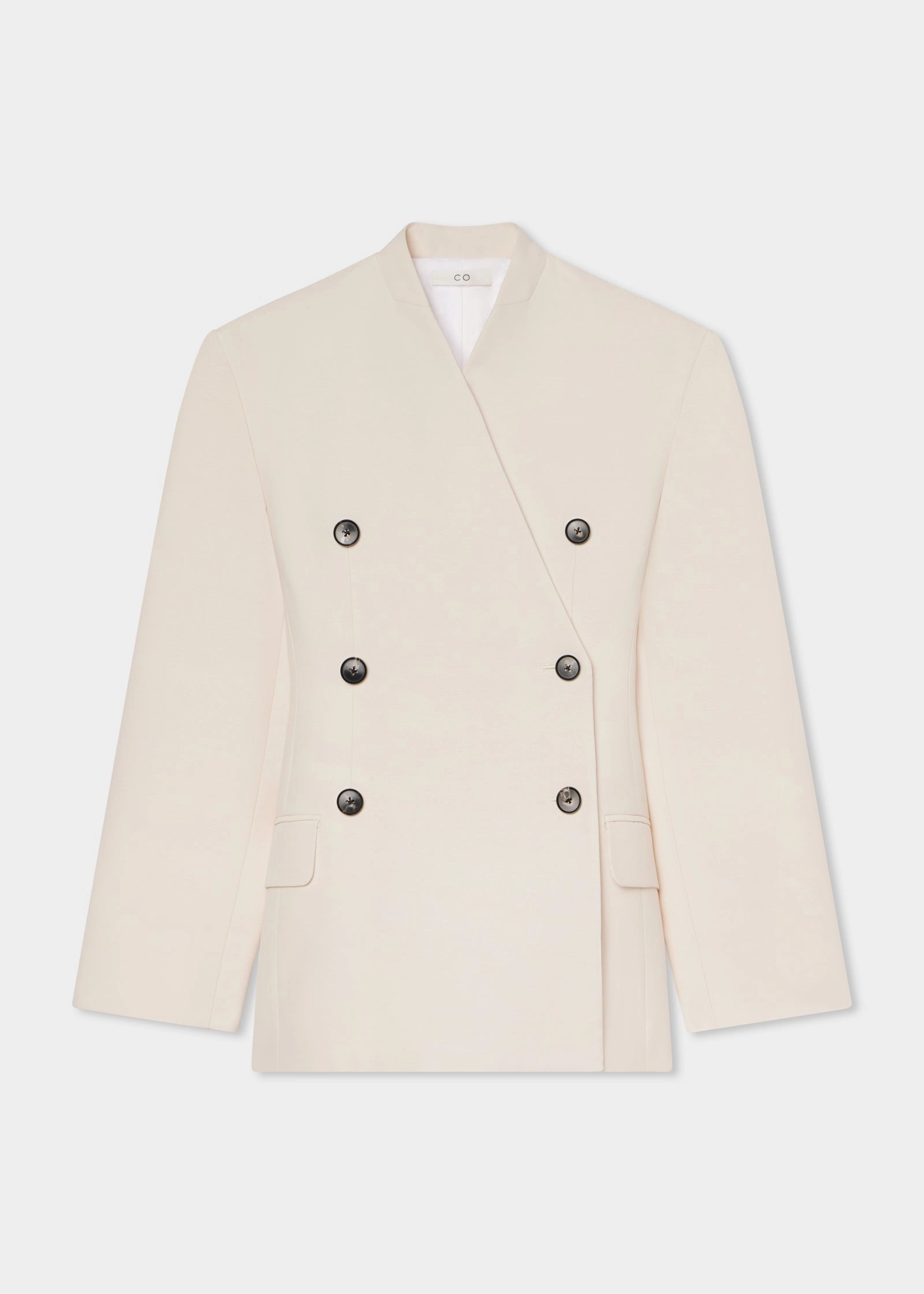 Sculptural Collarless Jacket - Pink