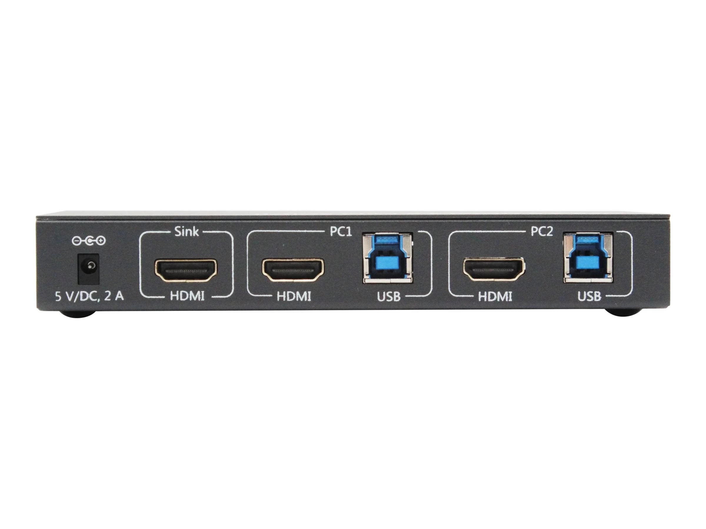 SmartAVI SM-UHD-2S - KVM / audio / USB switch - HDMI, USB 3.0 - 2 x KVM / audio / USB - 1 local user - desktop - TAA Compliant