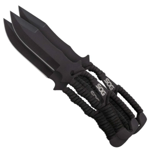 SOG Throwing Knife Set - Stainless Steel Blade with Sheath, 3 Pieces | F041TN-CP