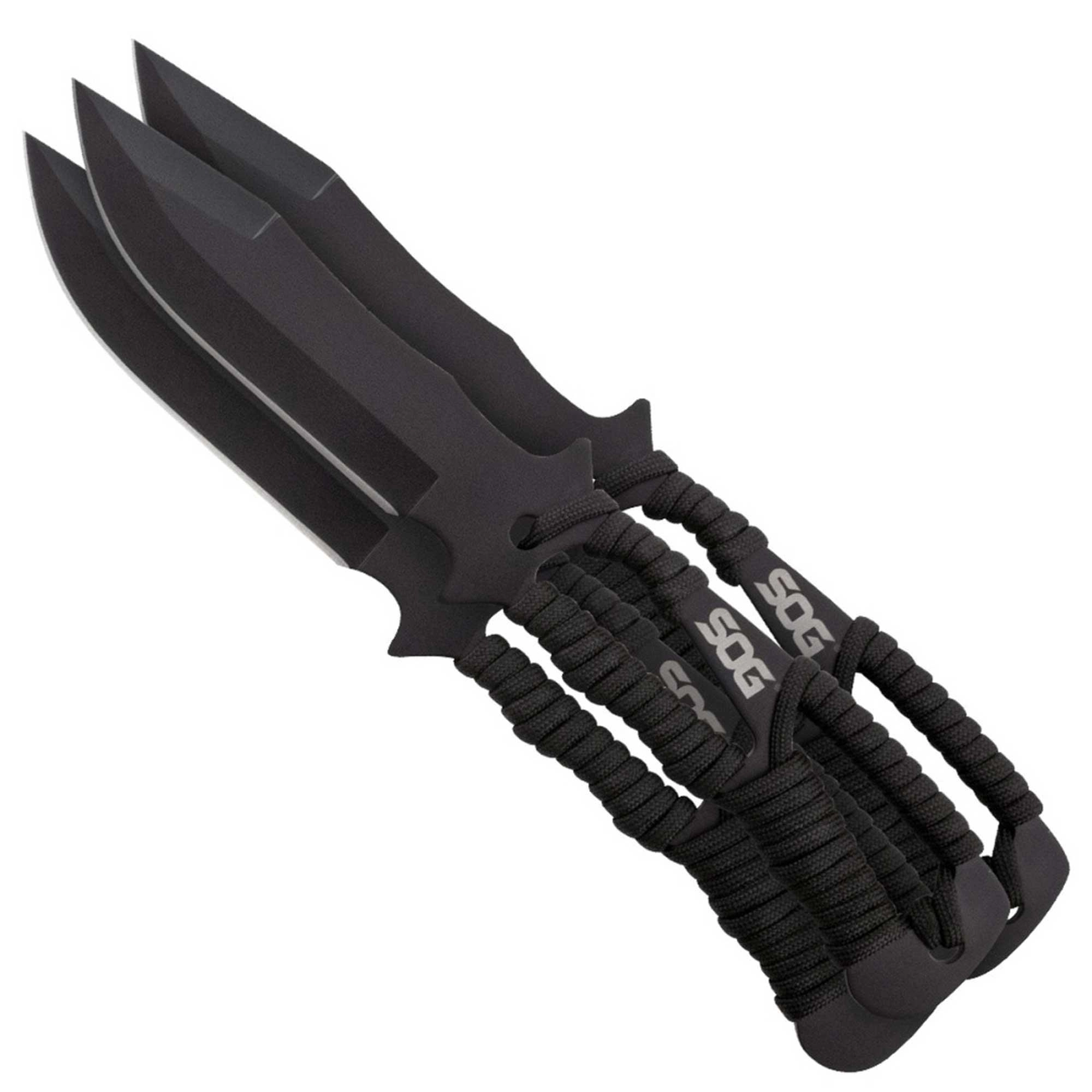 SOG Throwing Knife Set - Stainless Steel Blade with Sheath, 3 Pieces | F041TN-CP