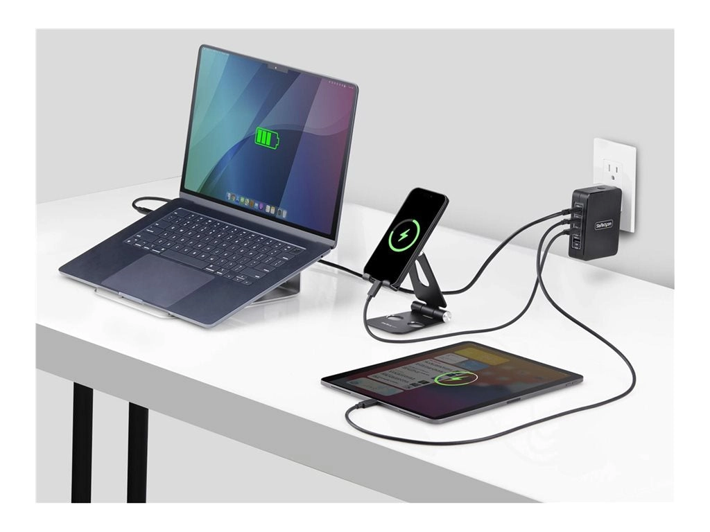 StarTech.com 140W USB-C Wall Charger, USB-C/USB-A, PD GaN Power Adapter - Power adapter - GaN technology - 140 Watt - 5 A - Power 3114GCU-WALL-CHARGER