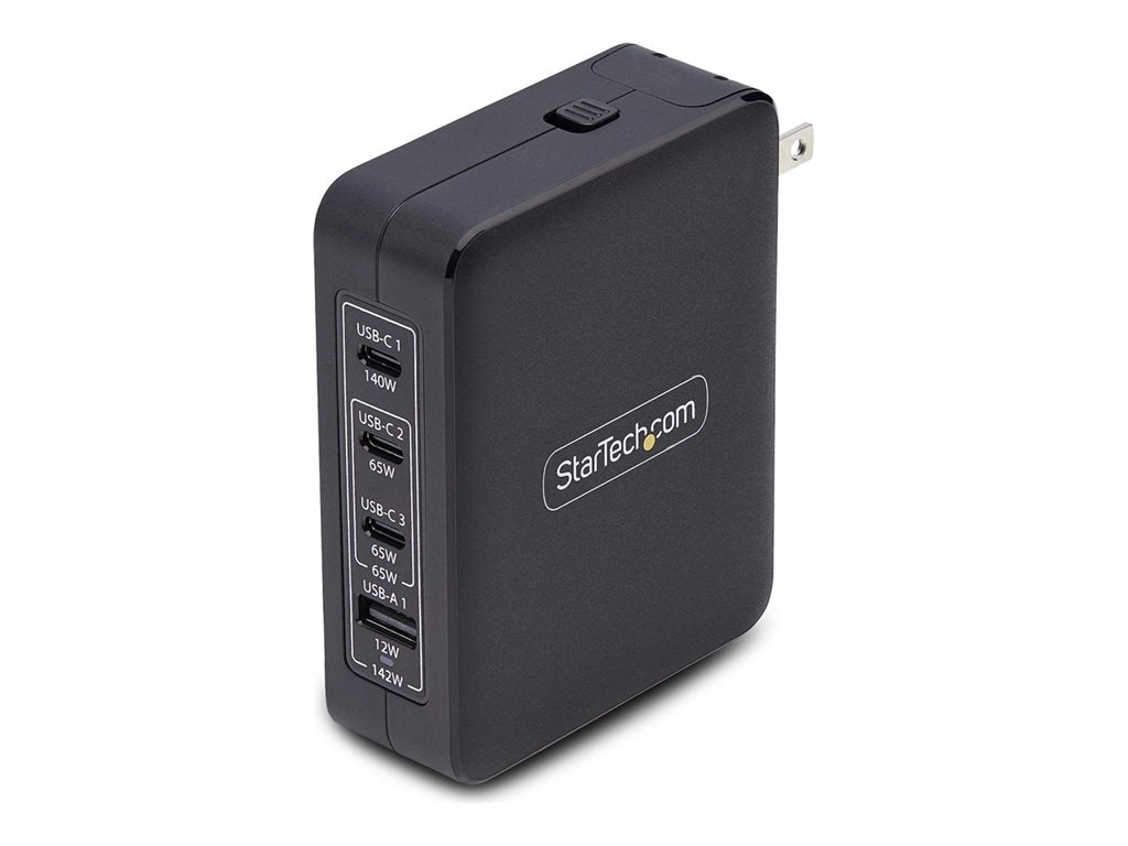 StarTech.com 140W USB-C Wall Charger, USB-C/USB-A, PD GaN Power Adapter - Power adapter - GaN technology - 140 Watt - 5 A - Power 3114GCU-WALL-CHARGER