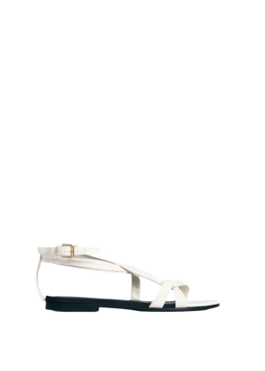 Strappy Sandal in Leather - Ivory
