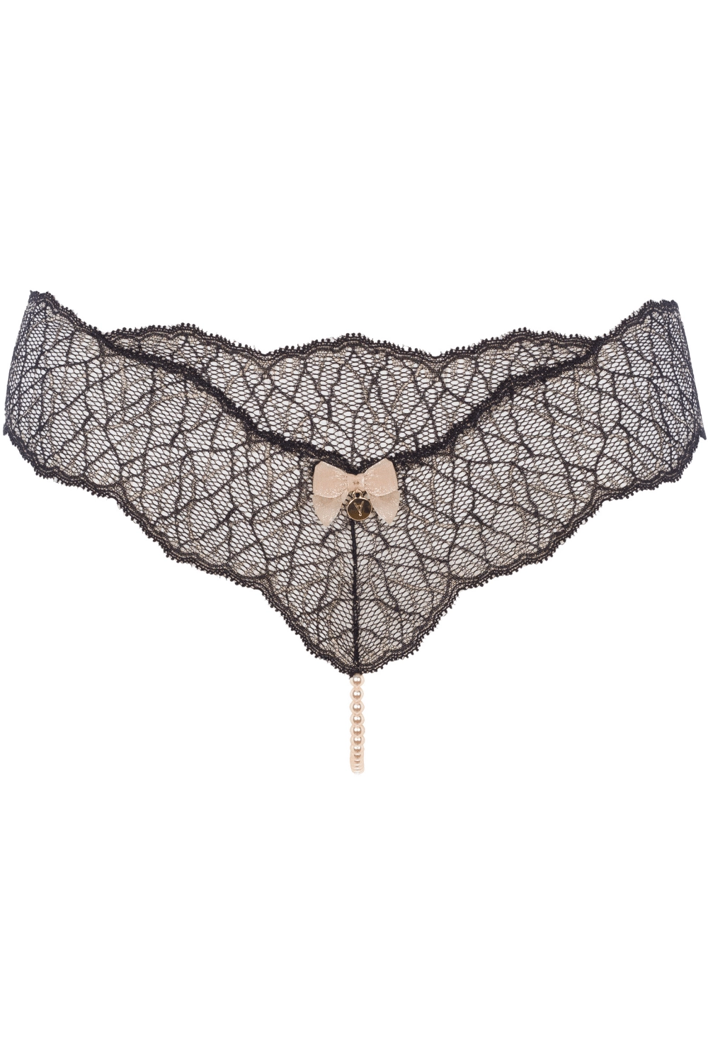 Sydney Single Pearl Thong Black, Size XL
