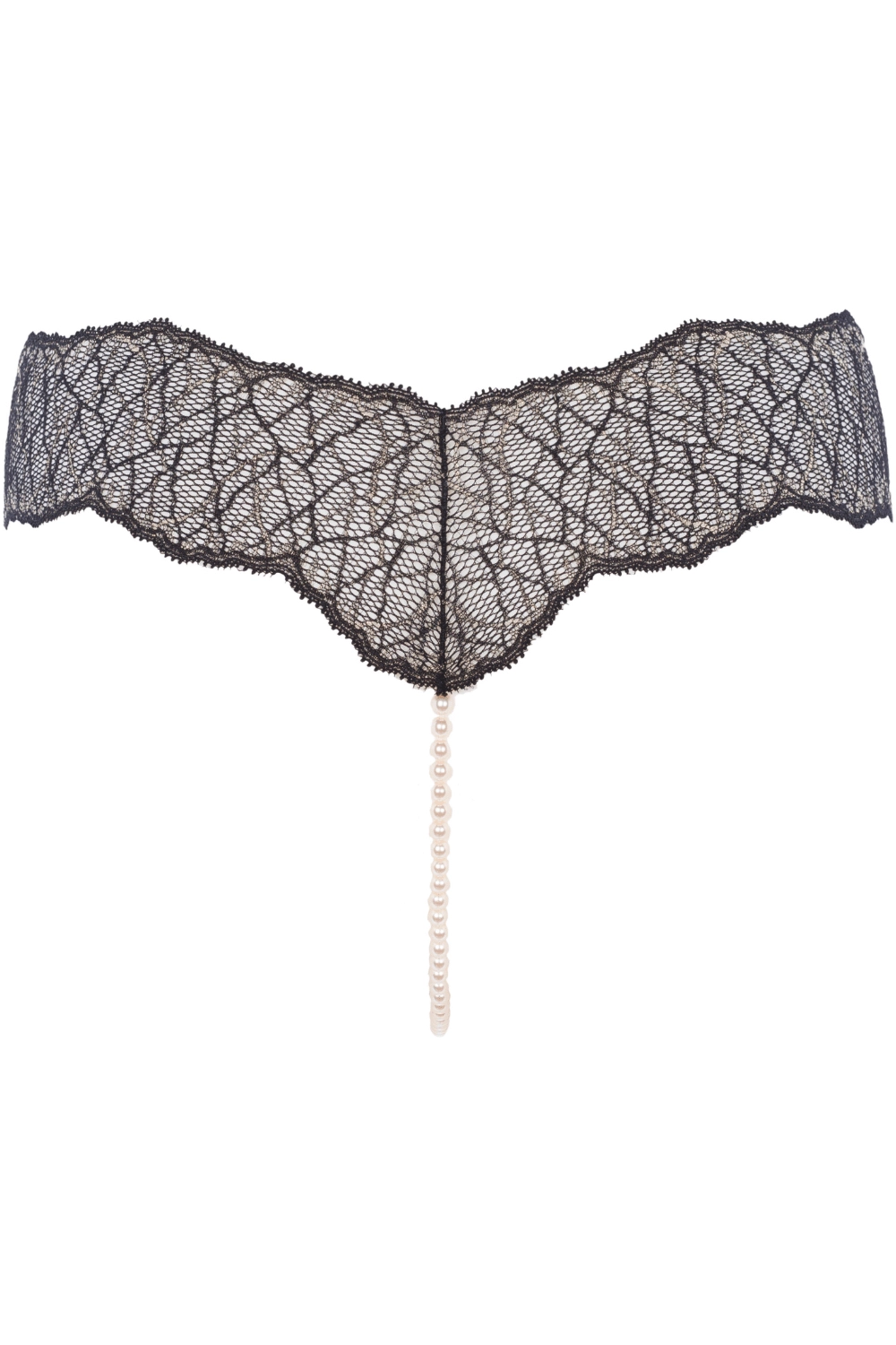 Sydney Single Pearl Thong Black, Size XL